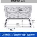 smartmarine 24"x14" Marine Boat Deck Hatch Cover,Boat Access Hatch & Lid, 2pcs Hatch Handles Lock.Black/White, 24"*12"