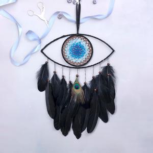 Evil Eye Dream Catchers, Black Dream Catchers for Bedroom Perfect Handmade Hanging Ornament Wall Decor Excellent Evil Eyes Craft Gift