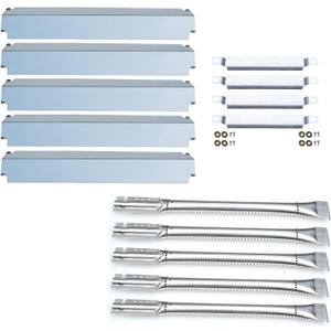 Direct store Parts Kit DG179 Replacement for Charbroil Commercial 463268806 Gas Grill Burner,Carryover Tubes,Heat Plates (SS Burner + SS carry-over tubes +SS Heat Plate)
