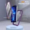 Miracase Glass Case for iPhone 13 Pro Max 6.7 inch, Upgrade Full-Body Clear Bumper Case with Built-in 9H Tempered Glass Screen Protector for iPhone 13 Pro Max, Purple