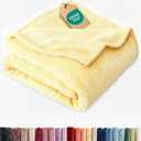 Ultra Soft Fleece Blanket Throw Size - Flannel Fleece Luxury Throw Blanket - Lightweight for Couch Bed Chair - Thick, Warm & Breathable - All Season Cozy Anti-Static Microplush Bedding, Yellow