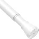 Tension Curtain Rod for Windows 27 to 50 Inch Spring Tension Rods White Curtain Rods No Drilling Adjustable Spring Rod Extendable Tension Rod for Kitchen, Bathroom, Window, Bookshelf.