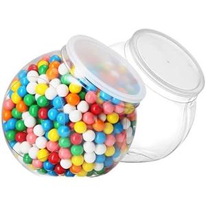 DilaBee 2-Pack Plastic Candy Jar - 96oz Large Candy Jars with Lids for Candy Buffet, Kitchen & Office Desk - Plastic Jars with Lids for Candy, Cookies & Snacks - Clear Jar with Labels BPA-Free