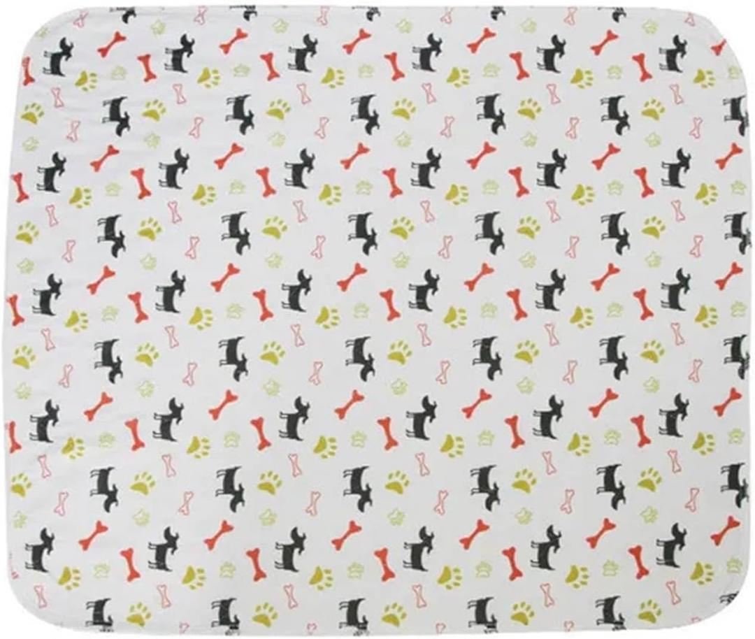 Washable Pee Pads for Dog Reusable Pet Urine Pad Washable Dog Cat Diaper Mat 3 Layer Absorbent Dogs Diapers Pads Bone Paw Print for Sofa Bed Floor(Color3,80X90CM)