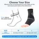 GAOUREL Plantar Fasciitis Relief & Ankle Brace - Adjustable Compression Sleeve for Heel Pain, Sports Injury, Tendinitis with Secure Arch Support - For Men & Women (Black, M)