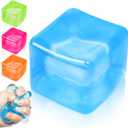 Fidget Toy Stress Cube, High Density Squishy Slow Rising Sensory Cube, Anxiety Relief Squeeze Toys for Kids Adults Teens, Classroom Prize & Party Favor Stress Balls (Blue)