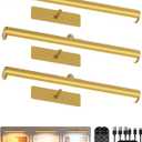 EZVALO 16" Picture Lights for Wall, Rechargeable 6000mAh Painting Lights with Remote, Wireless Dimmable 3 Color Temperatures Art Lights for Gallery, Living Room, Hallway (Gold, 3 Pack) (Black)