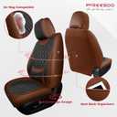 FREESOO Black Brown Car Seat Covers Full Set - Faux Nappa Leather Seat Covers for Cars, Breathable Waterproof Front Seats Protector with Lumbar Support, Universal Fit for Automotive Sedan SUVs Pickups