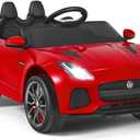 DORTALA Ride On Car, Licensed Jaguar F-Type 12V Battery Powered Ride on Toy with Remote Control, LED Lights, Music, Spring Suspension, Kids Electric Vehicle for Boy Girl 37-95 Months, Red