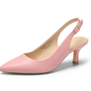 DREAM PAIRS Women's Kitten Heels Slingback Closed Pointed Toe Low Pumps Shoes Women Party Wedding Sexy Casual Dress Shoes, 6,5