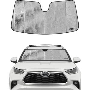Windshield Sun Shade for Toyota Highlander 2020-2025,Durable Front Window Sun Shade Shield, Adaptable Summer Winter Sunshade (silver-astraguard)