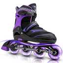 Ruthfot Adjustable Inline Skates for Boys and Girls with Full Light Up Wheels, Outdoor Rollerskates for Kids and Women, XL, 42