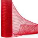Ribbli Metallic Mesh Ribbon, 10 Inch x 30 Feet, Red Foil Mesh for Wreaths, Swags & Christmas Tree Decoration