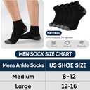 LITERRA 20 Pack Men & Women Ankle Socks - Bulk Athletic Unisex Quarter Sock, Breathable Thin Casual Basic Socks in Black, Shoe Size 8-12