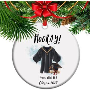 Graduation Ornament Class of 2025, Xmas Gift for Him Senior College Graduate High School Grad, Grad (C19)