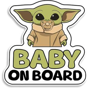 Baby on Board Signs for Car, Cute Little Alien, Waterproof and UV-Resistant Baby on Board Sticker, Durable Sign for Safety Awareness, Easy to Apply for Window or Bumper