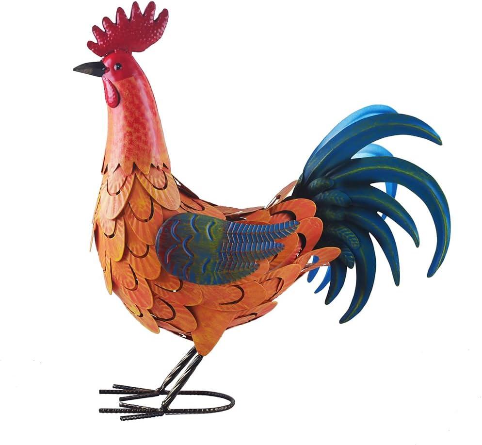 Rooster Statue Chicken Sculpture Garden Decoration Metal Yard Art for Yard Outdoor Decoration