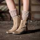 Bestjybt Womens Short Boots Socks Crochet Knitted Boot Cuffs Leg Warmers Socks (Assorted 5 Colors a)