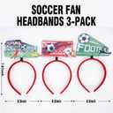 3 x Soccer Headbands 2026 World Cup Party Accessories,Soccer Decorations and Fan Gear Sports Themed Party Favors & Decorations 3PCS