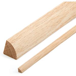 DoubleFill 2 Pack Red Oak Quarter Round Molding Trim 47'' × 3/4" × 3/4" Unfinished Solid Hardwood Quarter Round Moldings for Floors, Baseboards, Cabinets, DIY Projects