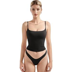 SUUKSESS Women Sexy Square Neck Tank Top Summer Y2K Going Out Basic Cami Shirt.S