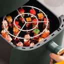 24 Skewers Air Fryer Grill,Stainless Steel Barbecue Rack, Air Fryer Round Hanging Vertical Meat Skewers