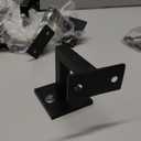 Square Handrail Brackets for Staircase Stair Railing Brackets with Screws (Pack of 5) (Textured Black)