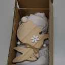 WellSign Easter Bunny Table Wooden Sign Decorations for Home, 3 Pieces Farmhouse Rabbit with Pompom Ball for Tabletop tiered tray Shelf Mantel Party Outdoor Indoor Decor