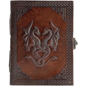 Handmade Leather Double Dragon Journal | Writing Notebook Diary | Bound Daily Notepad for Men & Women Unlined Paper Medium, Writing pad for Artist, Sketch (8 x 6, Brown) Handmade Leather Double Dragon Journal | Writing Notebook Diary | Bound Daily Notepad for Men & Women Unlined Paper Medium, Writing pad for Artist, Sketch (8 x 6, Brown)