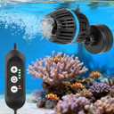 AQQA Magnetic Wave Maker for Aquarium - DC 12V Circulation Pump with External Controller, 4-Speed Adjustable Flow & Feeding Mode, Submersible Powerhead for Freshwater Saltwater Tanks (8W 950GPH)