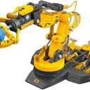 Hydraulic Robot Arm Kit STEM Building Projects Toy Science Kits 3 in 1 Children Hydraulic Mechanical Arm Toy Scientific Experiment for Kids Over 8 Years(Yellow)