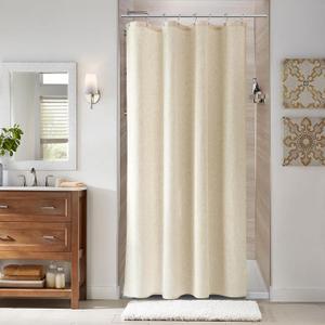 Naturoom Beige Linen Shower Curtain, Textured Fabric Shower Curtains for Bathroom Modern Farmhouse Neutral Tone Premium Quality Fabric Bohemian Rustic Cottage Country Bathroom Decor, Cream, 42 x 72