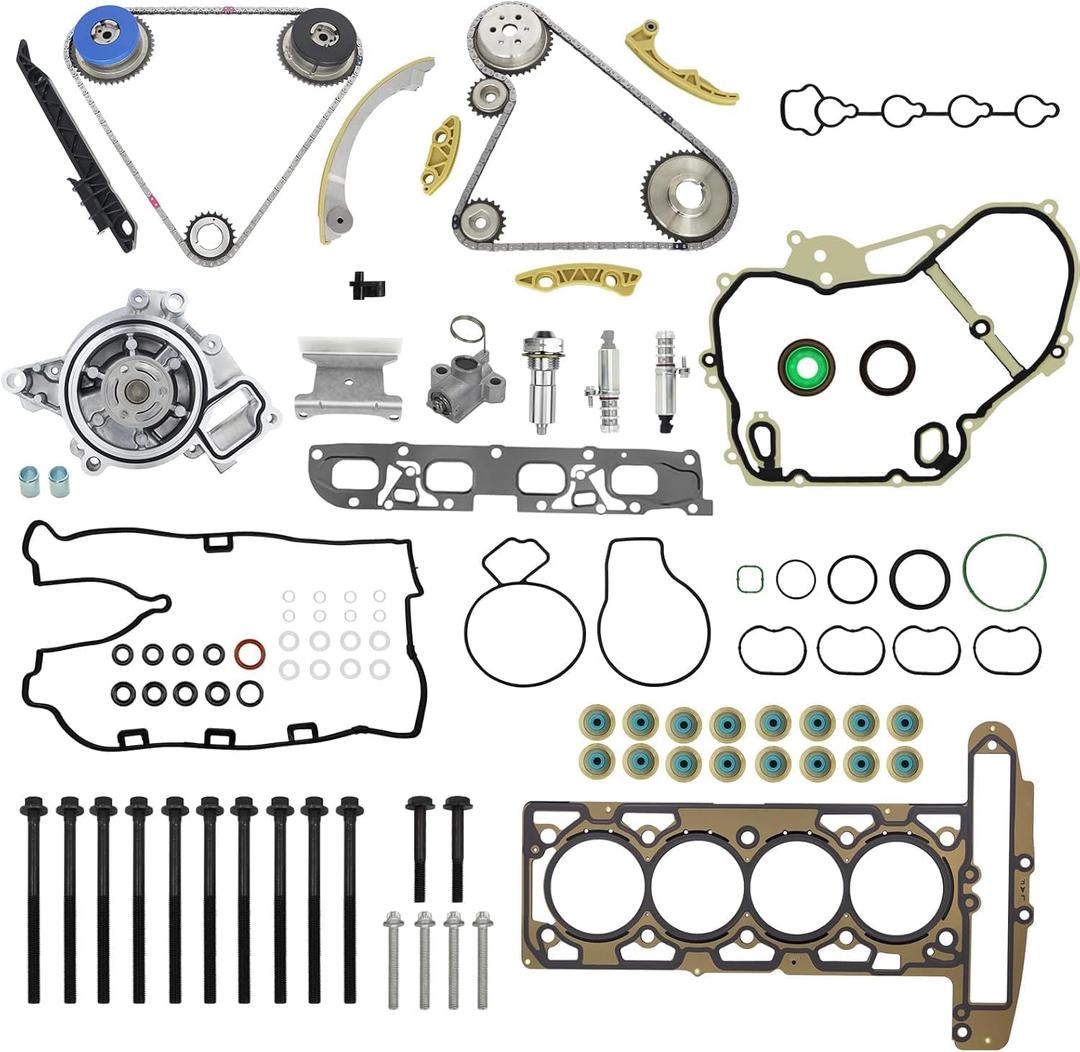 2.4 Ecotec Timing Chain Kit 12680750 w/Water Pump w/Head Gasket Set for 2010-2015 Chevy Equinox GMC Terrain Buick Verano Pontiac Saab Saturn 2.0 2.2 2.4L Replace # 9-4201S 9-4201SX