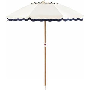 DEER LAND 6FT Patio Beach Umbrella, UPF 50+ Sun Shade, Adjustable Tilt, Harbour White