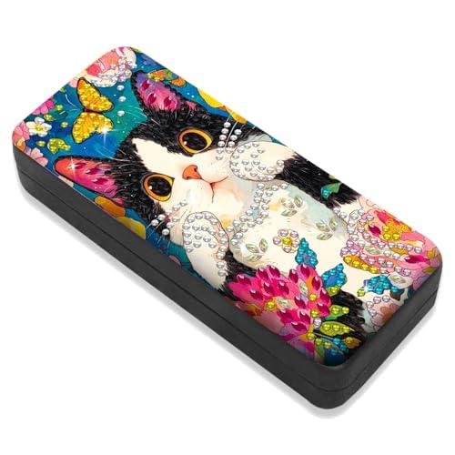 Leatrice Cat Diamond Art Kits for Adults Small Diamond Painting Kit Eyeglasses Case Gem Art Paint by Diamonds Dot 5d Diamond Art DIY for Beginner Women