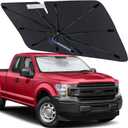 Windshield Sun Shade for Ford F150 2015-2020, Custom Fit Foldable Umbrella Sunshade with 360° Rotating Shaft, Front Window Shade for UV & Heat Protection, Easy Storage Car Sun Shield