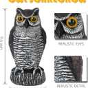 3-Pack Owl Decoys for Bird Deterrent - Weatherproof Bird Repellent Devices for Outdoor Use - Plastic Owls to Scare Birds Away and Control Garden Pests