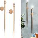 Candle Sconces Long Wall Candle Holder - Set of 2 Gold Long Wall Candle Sconce Retro Chic Wall Sconces Candle Holder Decoration for Dining Room, Living Room, Office, Bathroom