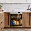 Magnetic Dishwasher Cover Decorative Pet-Themed Cat Kitchen Decor, 23x25.5 Inches