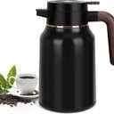 51oz Thermal Coffee Carafe, Stainless Steel Carafes for Hot Liquids 12 Hours, Insulated Coffee Carafes For Keeping Hot Coffee, Hot Water, Tea, Hot Beverage (Black)