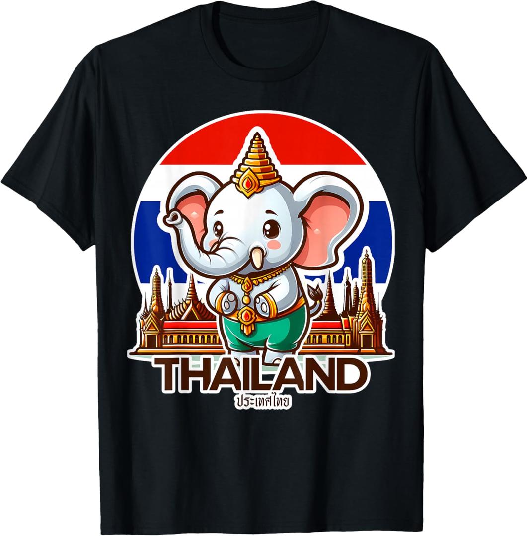Cute Thai elephant National animal Love Thailand Thai Travel T-Shirt, XS