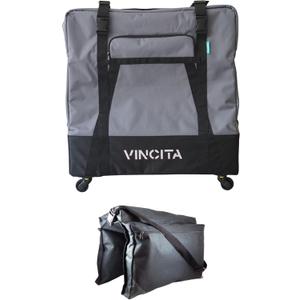 Vincita Sightseer 4.0 Soft Transport Bag for Brompton Folding Bicycle - with Garment Bag, Four Detachable Wheels and Shoulder Strap Brompton Bike Bag Lightweight Solution for Air Traveling (Dark Grey)