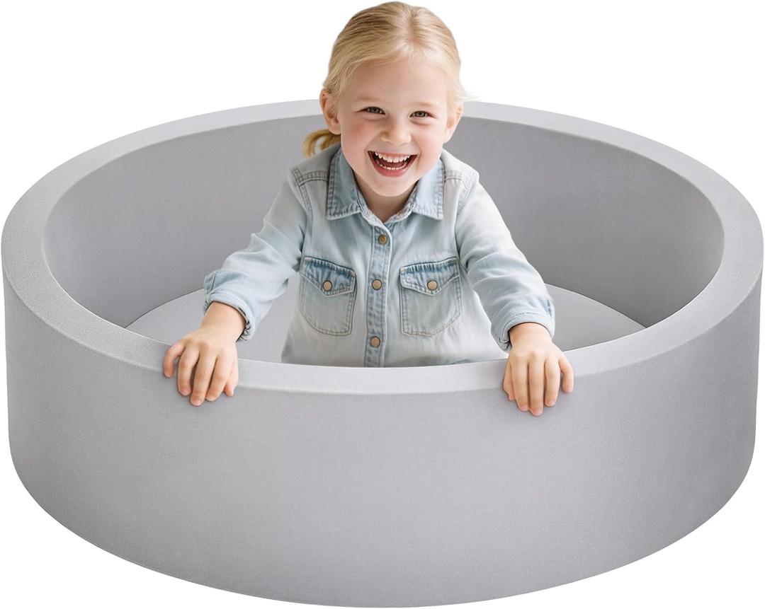 Foam Ball Pit for Toddlers, Large Baby Ball Pit for Babies with Soft Memory Sponge, Indoor Outdoor Baby Playpen, Kids Play Ball Pool, Gift Toys for Infants Boys and Girls (Gray, NO Balls) Foam Ball Pit for Toddlers, Large Baby Ball Pit for Babies with Soft Memory Sponge, Indoor Outdoor Baby Playpen, Kids Play Ball Pool, Gift Toys for Infants Boys and Girls (Gray, NO Balls)