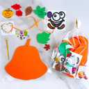 Winlyn 30 Sets Fall Halloween Pumpkin Decorations DIY Pumpkin Craft Kits Foam Pumpkin Shapes 8" W and Smile Fall Leaves Glitter Leaves Pumpkin Decorating Stickers for Kids Classroom Party Activities