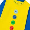 Boy Halloween Cat Long Sleeve T Shirts Button Printed Cosplay Top (5-6T) Multicoloured (Yellow)