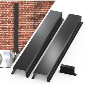 6 x 4 in Air Conditioner AC Line Set Cover Kit,Metal Mini Split AC Line Set Cover Kit Tubing Covers Protect Your Ductless Mini Split,Central Air Conditioner,Cooling Only,Heat Pump