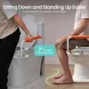 R&T Toilet Seat Riser 2" Raised Seat with Removable Padded Handles Fit for Elongated Toilets