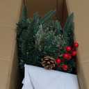 Glintoper Lighted Artificial Christmas Urn Filler, Pre-lit Xmas Pine Trees with Cones, Golden & Red Berries, Tripod Stake and 60 LED Lights, Outdoor Light Up Planter Filler Holiday Home Decor, 1 Pack