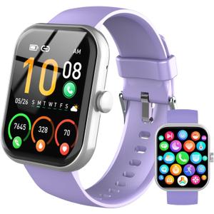 Smart Watch for Men Women, 1.96" HD Fitness Tracker Running Watch (Answer/Make Call), IP68 Waterproof,Pedometer, Sleep/Step/Activity/Heart Rate Monitor,110+ Sport Mode Smartwatch for iOS Phone,Purple Smart Watch for Men Women, 1.96" HD Fitness Tracker Running Watch (Answer/Make Call), IP68 Waterproof,Pedometer, Sleep/Step/Activity/Heart Rate Monitor,110+ Sport Mode Smartwatch for iOS Phone,Purple