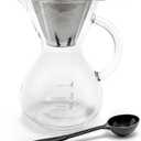 Yama Glass Yama Coffee Glass 20oz Pour Over Drip Pot With Reusable Stainless Steel Filter Cone, Glass Handle, Hand Blown in Taiwan